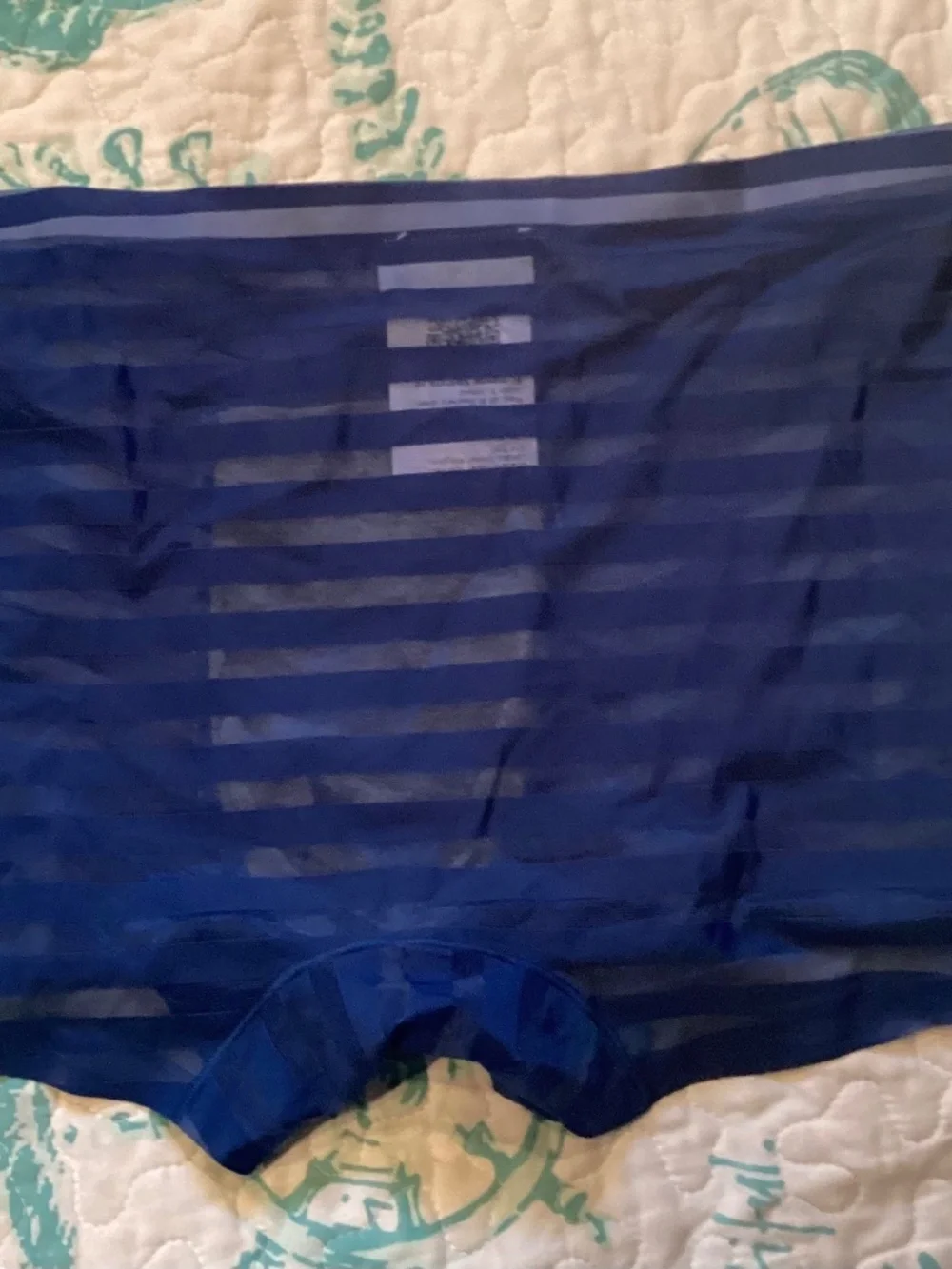 Blue semi transparent trunks, large